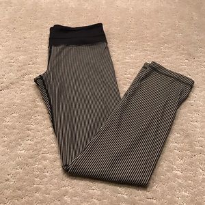 Lululemon black/white stripe leggings