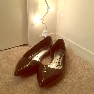 Brash Pointed-Toe Black Flats