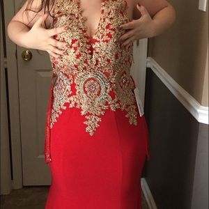 Elegant red JOVANI gown
