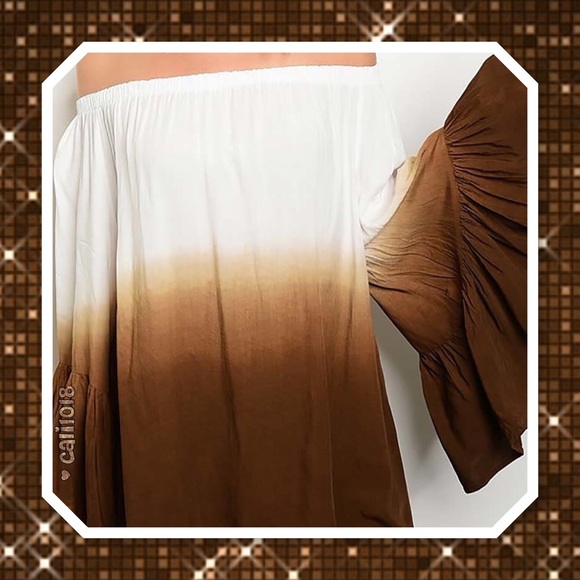 ‼️THIS WEEKEND ONLY🆕Boho Ombre Mocha Bell Top - Picture 4 of 4