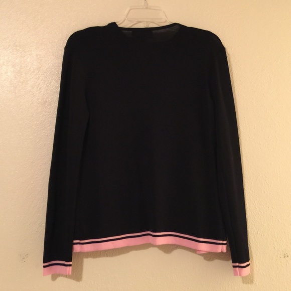 Finity Petite Black Sweater Set with Pink Trim - Picture 4 of 4