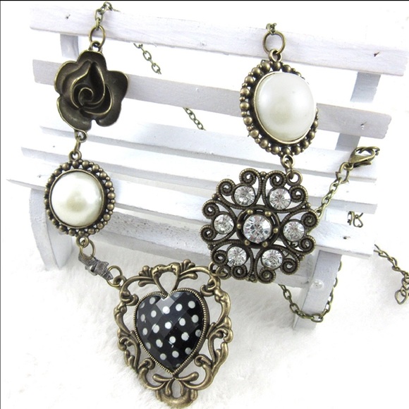 Multilayer Rose Heart-shaped Bow Imitation pearl