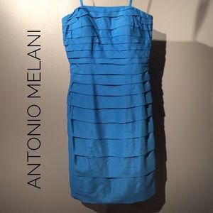 Antonio Melani cerulean blue strapless dress