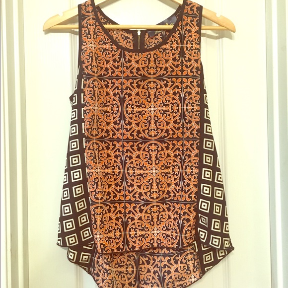Juniors Blue Rain high low Tank Top Blouse