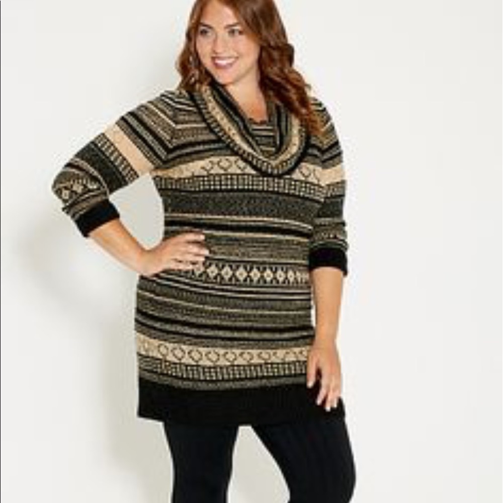 Maurices Gold and Black Sweater Dress