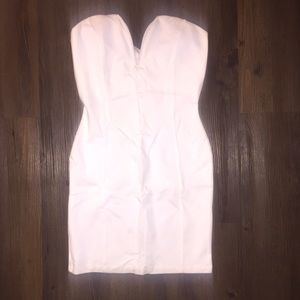 White. Strapless. Dress.