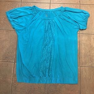 Lane Bryant Banded Tee with Lace Embellishment.