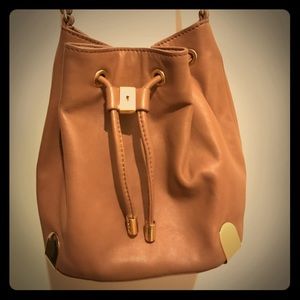 Vince camuto leather drawstring cross body