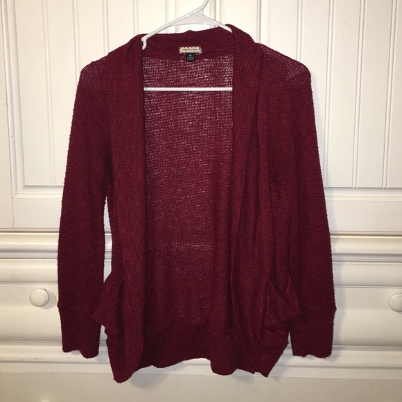 burgundy cardigan