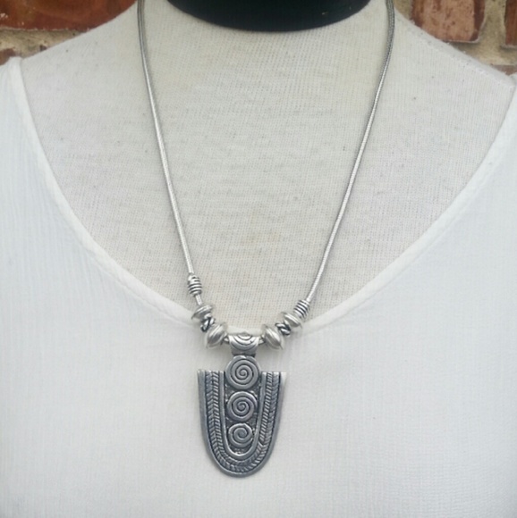 ❌SOLD Boho Solid Sterling Silver Necklace - Picture 2 of 4
