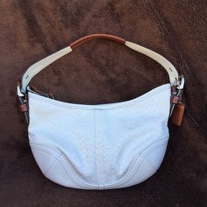 💯Authentic small white Coach purse