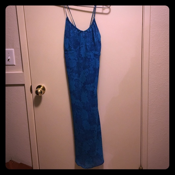 Express midi blue Hawaiian print dress