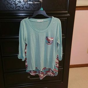Liberty Love shirt turquoise