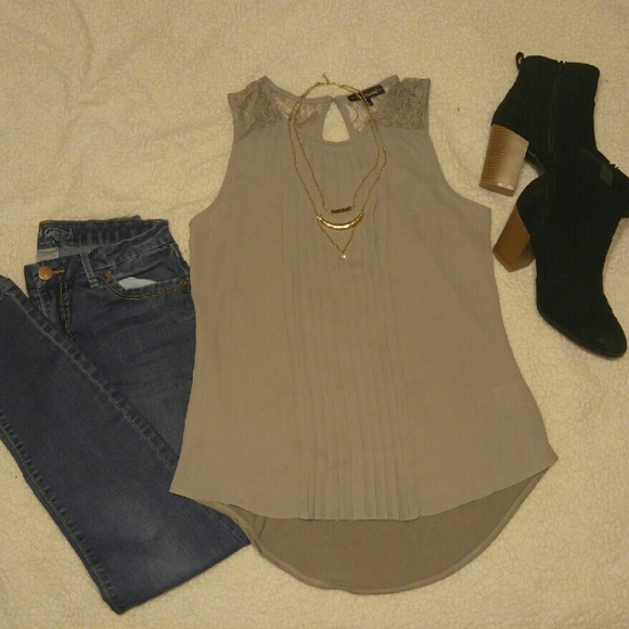 Nude Sleeveless Blouse