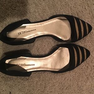 BCBGeneration Black Velvet Flats
