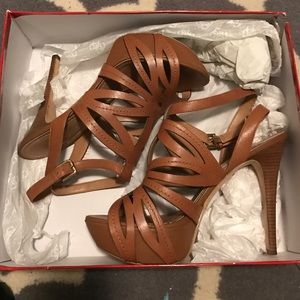 Guess Oliane Sandal, Brown Leather