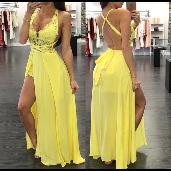 Luxxel Yellow maxi dress