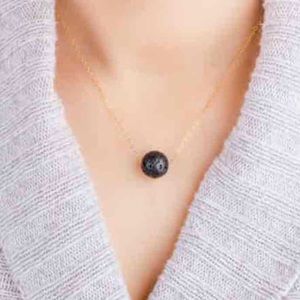 New Black Lava Stone Necklace - Essential Oil