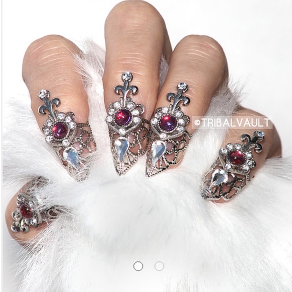Dutchess Mexican Opal Silver Nail Claw set of 5 pc