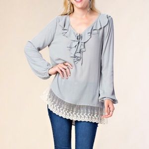 Front ruffle top