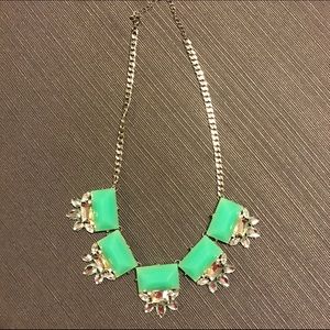 Aqua & Rhinestone Necklace