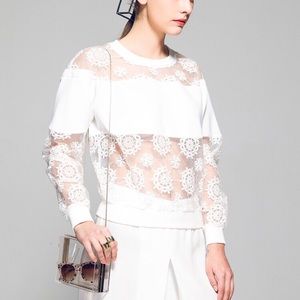 Host pick 🍾🎈🎉White Sheer Mesh Top Reserved