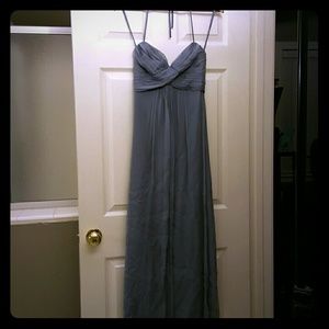 Strapless Crinkle Chiffon Gown