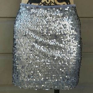 Stunning Silver Sequin Mini Skirt