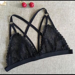 Black lace bralette
