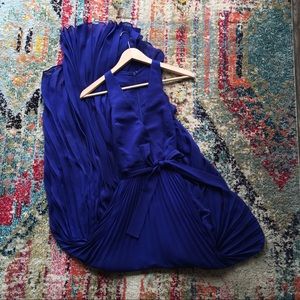 BCBG Royal Blue Plunging Neck Dress