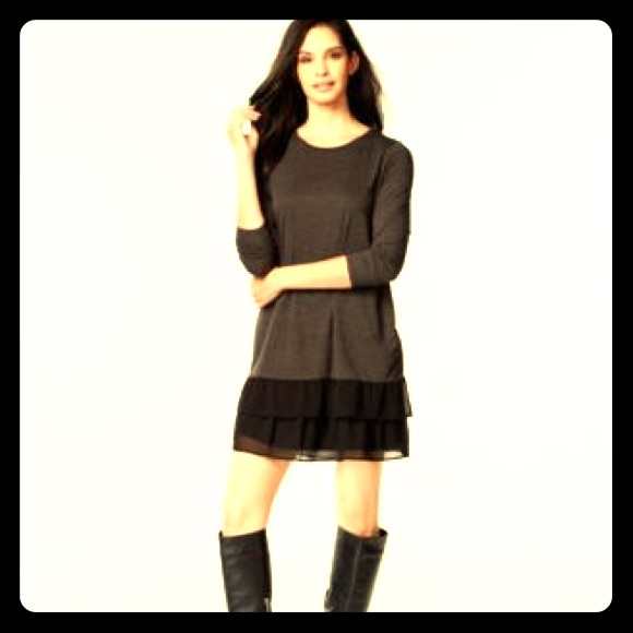 Kenzie Contrast Long Sleeved Ruffle Dress