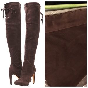 Over the knee Sam Edelman Kayla suede brown boots
