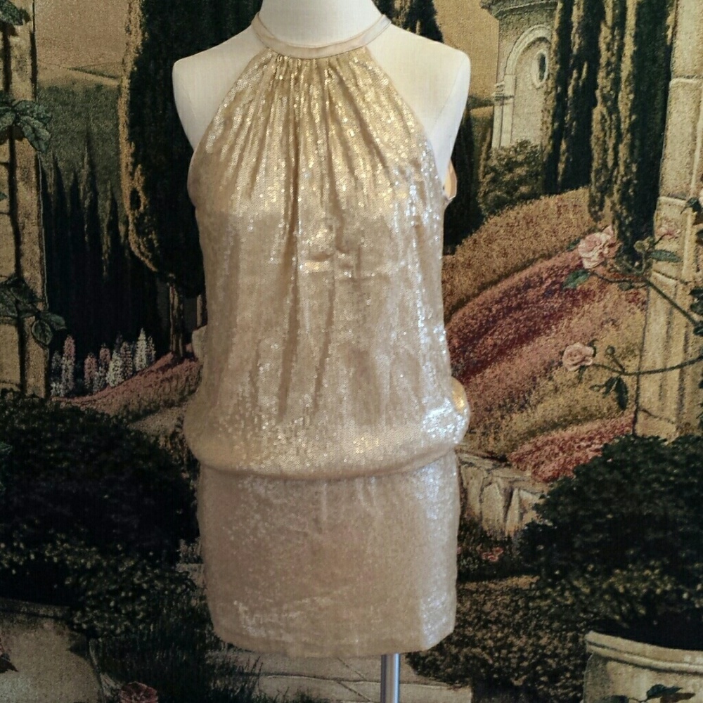 Gold sequin dress