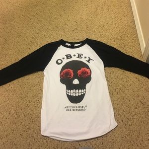 3/4th sleeve Obey shirt