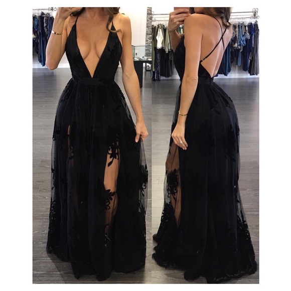 Black evening gown dress
