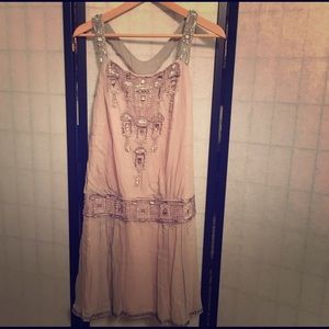 Gray with pink lining dress