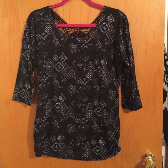 Maurice's black Aztec top