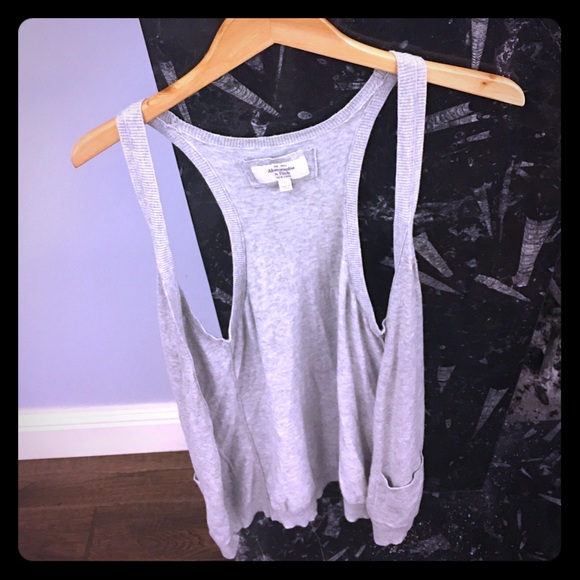 This is a grey Abercrombie and Fitch Vest.