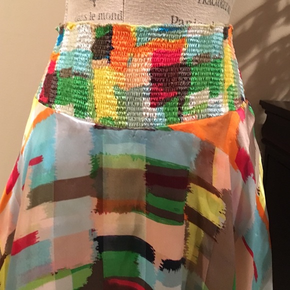 Funky colorful handkerchief silk skirt - Picture 2 of 4