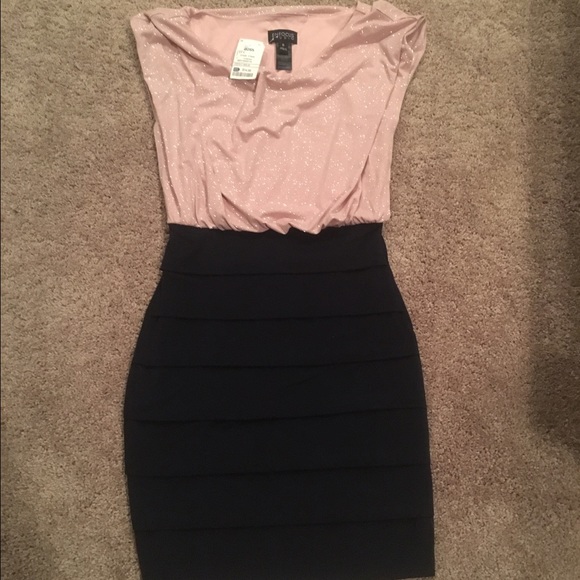 Sparkly pink and black cocktail dress