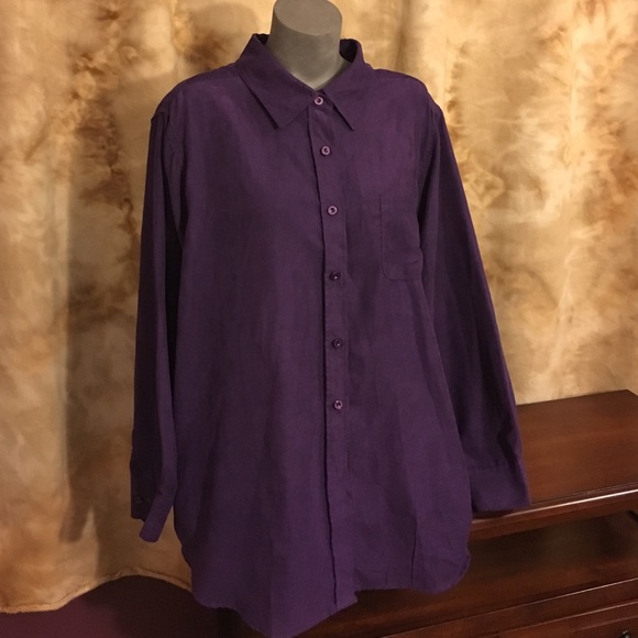 Woman Within long sleeve button up blouse