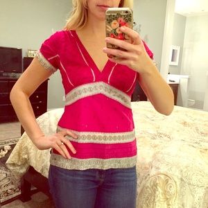 American Eagle Pink & Cream Blouse. Size 2