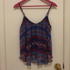 Express boho printed crop tank size XS
