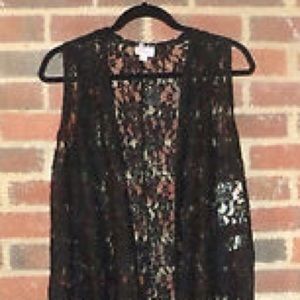 Lularoe joy long black vest