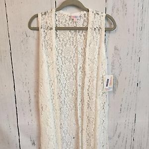 Lularoe joy - white long vest