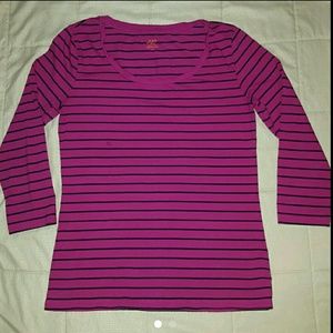 Womens small 3/4 sleeve striped top