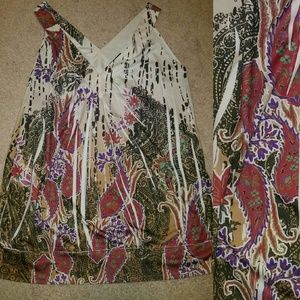 Lane Bryant Paisly Pattern Tank V Neck