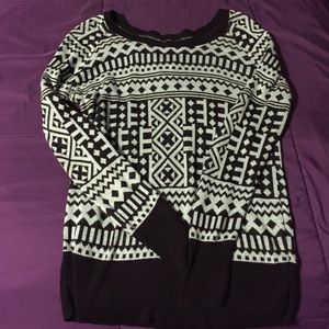 Black green Aztec sweatshirt