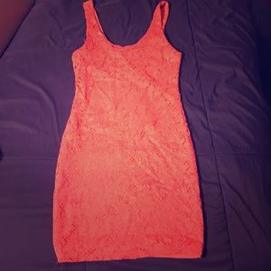 Bodycon coral colored dress