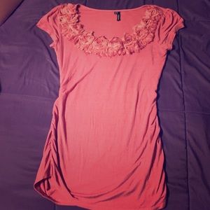 Pink dress top with flowers